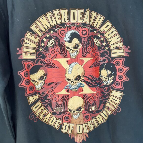 Five Finger Death Punch - Bonehead Cross - New Large Black Sweatshirt - Picture 7 of 7